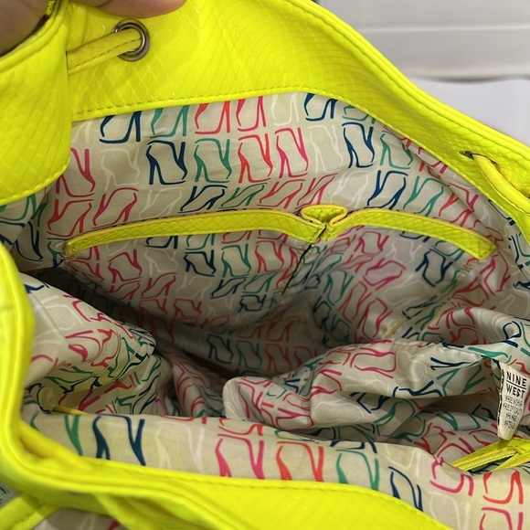 Nine West Bright Lights Python Embossed Backpack/Purse - Yellow - Picture 10 of 11